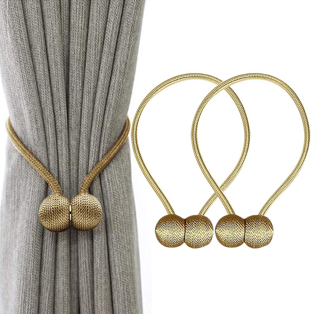 Supvox Polyester Solid Curtain Tiebacks, Medium, Gold, Pack of 1 Supvox Polyester Solid Curtain Tiebacks, Medium, Gold, Pack of 1